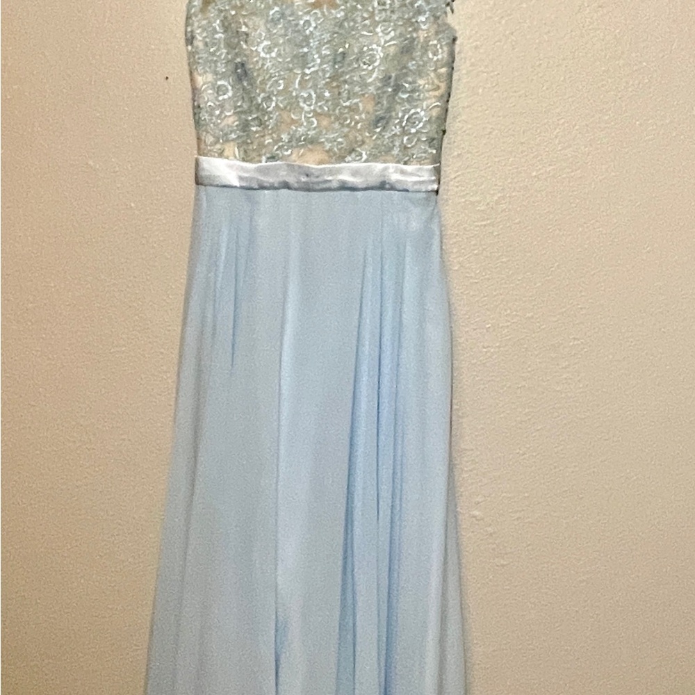 Elegant Light Blue Lace Gown